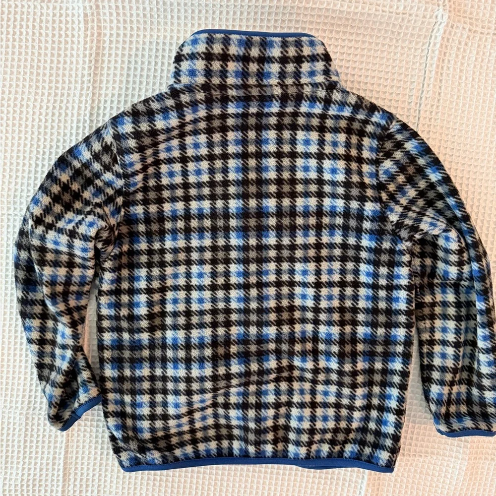 Blue and Brown Plaid Zip-Up Jacket